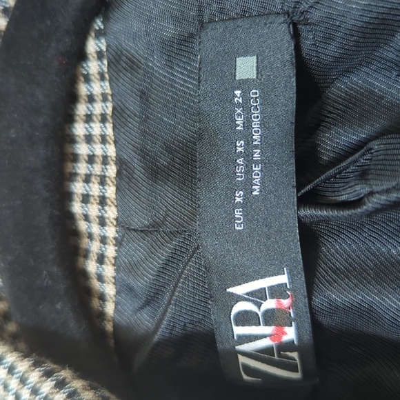 Zara Double Oversized Breasted Checkered Blazer XS - Picture 16 of 16